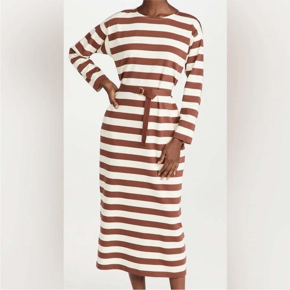 Tory Burch Brown and White Striped Dress - Picture 2 of 6